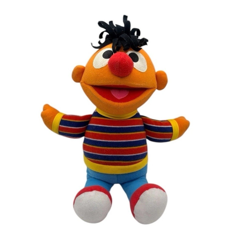 Vintage Ernie‎ Sesame Street Stuffed animal Plush Doll 11" Hasbro Toy 2002